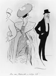 Karikatur von Leopold II (1835-1909) und Cleo de Merode (1873-1966)